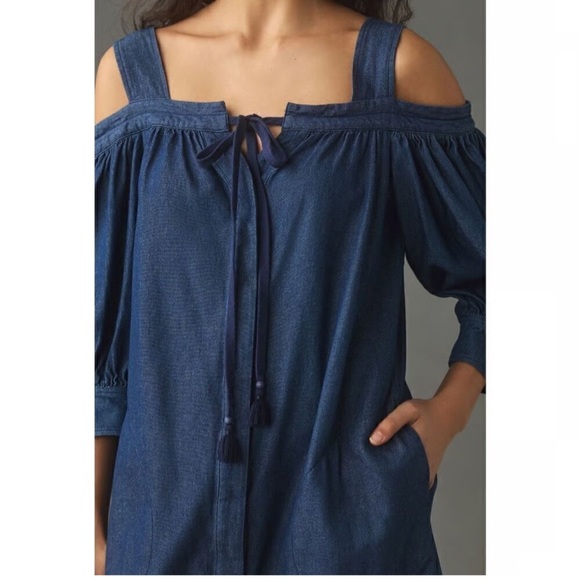 Anthropologie Dresses & Skirts - Anthropologie Off-The-Shoulder
Denim Mini Dress
Plenty by Tracy Reese